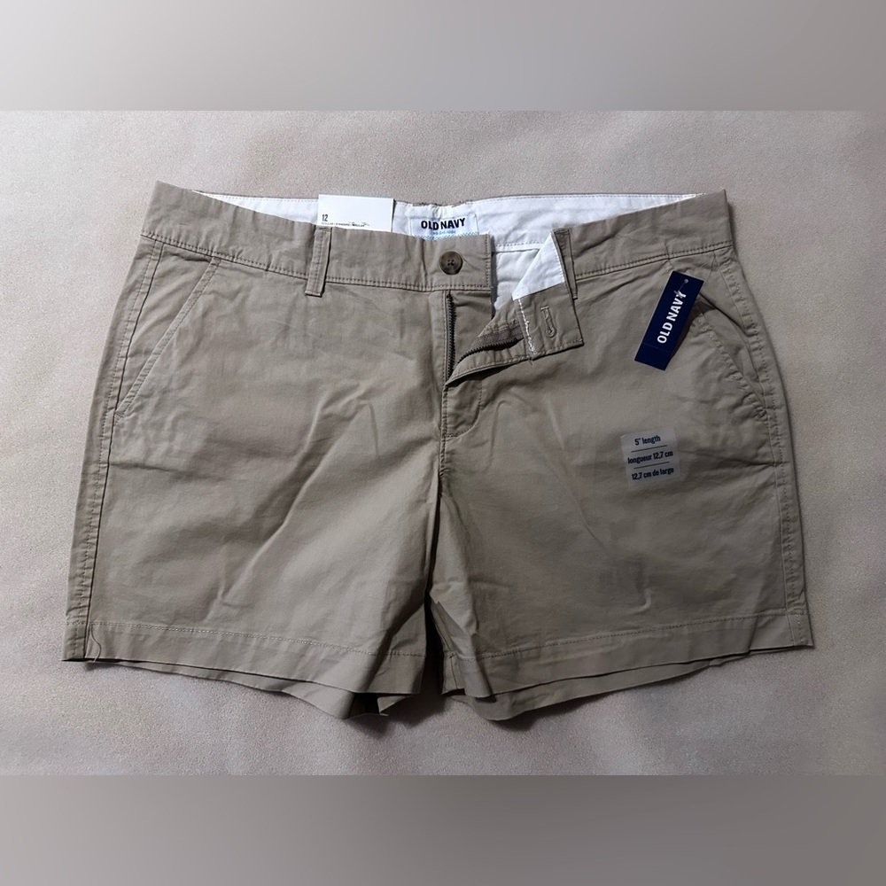 #1411 Old Navy Tan Shorts Classic Cotton Blend Sz 12